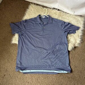 Peter Millar Polo Summer Comfort Geo Print  Shirt XXL Blue